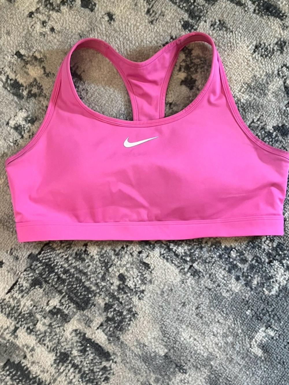 Nike Hot Pink Racerback Sports Bra with White Swoosh